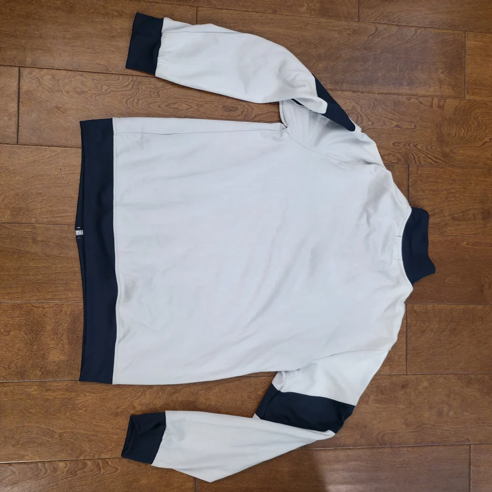 True Religion Light Grey and Navy Full Zip-Up Men Track Jacket Athlesuire